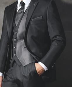 2025 New Style Black Tuxedo Peaked Lapel Three Pockets 3 Piece Men Suit Slim Fit WF021 - Product Image 2