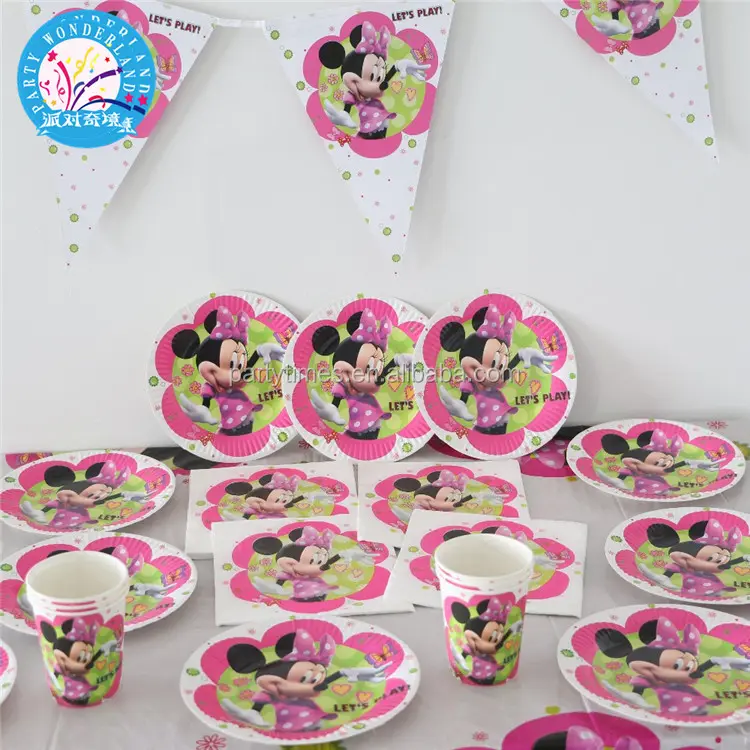 Decoración del hogar, Kits promocionales de fiesta de decoración para el hogar, suministros para fiesta temática de Mickey y Minnie, 2019