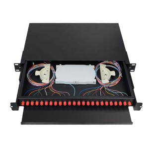 Precio de fábrica 1U 19 ''FC 24 puertos Panel de conexión de fibra óptica Tipo deslizante Óptico SM MM OTB FOPP Caja de terminales Rack Equipo óptico - Product Image 3