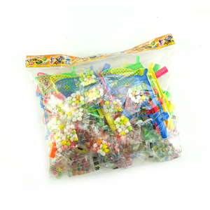 Bag Packing Mini Cartoon Plastic <strong>Gun</strong> Toy with Round Pill <strong>Shaped</strong> <strong>Candy</strong> Beads