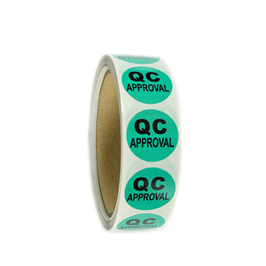 Etiquetas de inspección redondas de 50mm, color azul y verde, etiquetas adhesivas de paso de control de calidad