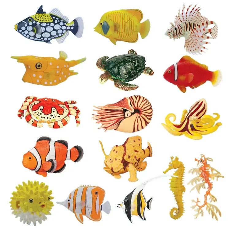 Sea horse 3D puzzle 3D puzzle fish fish block toys