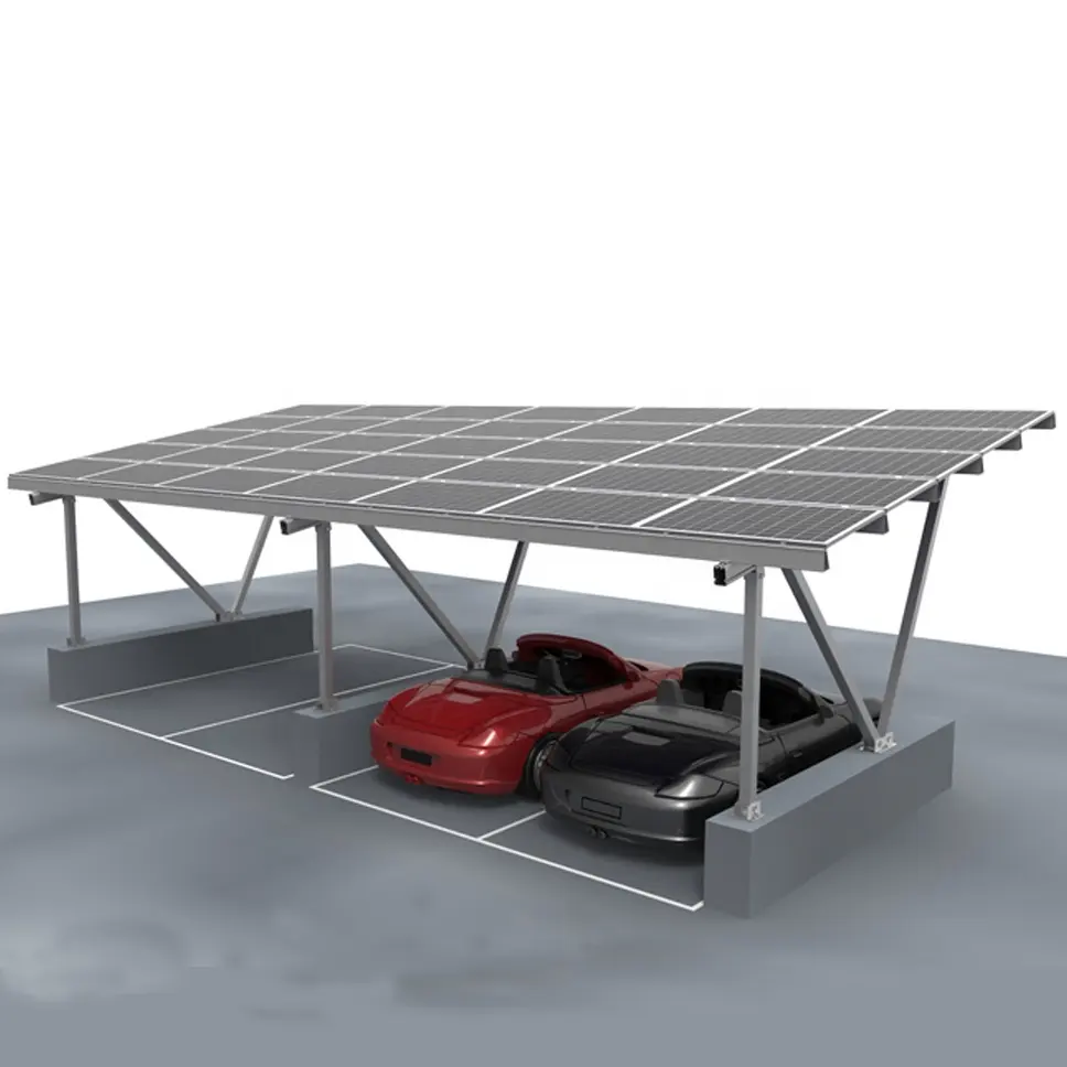 Aluminium Cantilever Solar Carport, Solar Markisen-Kit, Solar Carport Beleuchtung