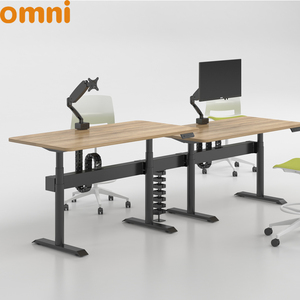 Escritorio de oficina moderno de 3 etapas con motor dual personalizado, fácil montaje, mesa de ordenador ajustable, estación de trabajo de pie