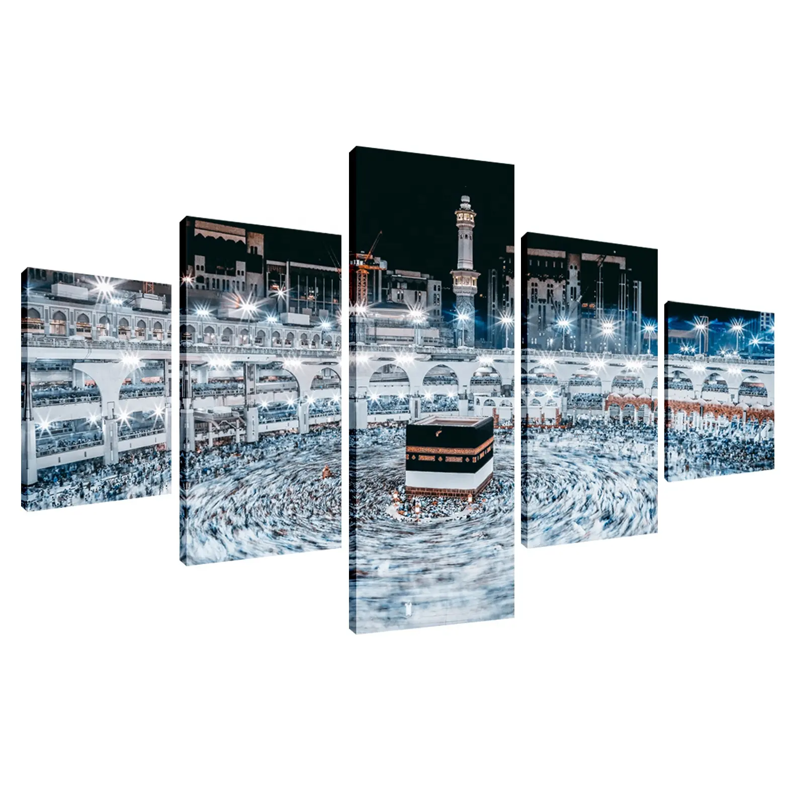 Vendita calda di AliExpress 5 pannelli gruppo HD stampa su tela pittura edificio islamico Wall Art Home Decoration