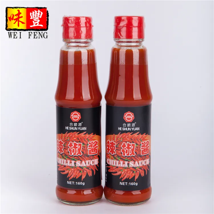 Beliebte Halal Natural Red Pepper Gewürz glasflasche 160g Hot Chili Sauce