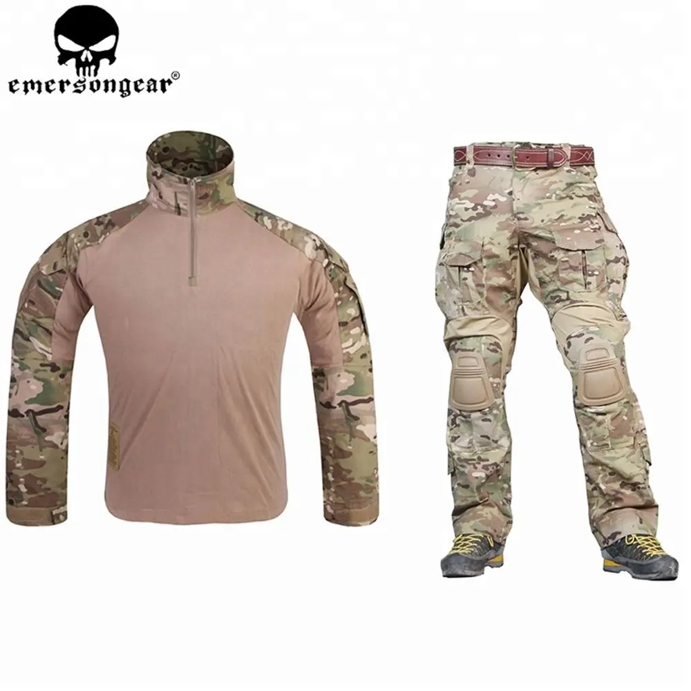 Оптовая продажа, камуфляжная боевая униформа EMERSONGEAR G3, рубашка, брюки с наколенниками, тактическая камуфляжная одежда для охоты