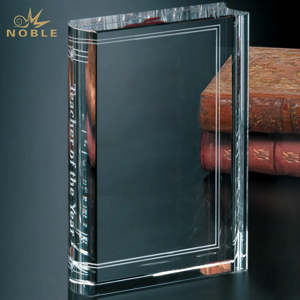 Plaque de récompense en cristal vierge personnalisé, 1 pièce, pour livre en verre