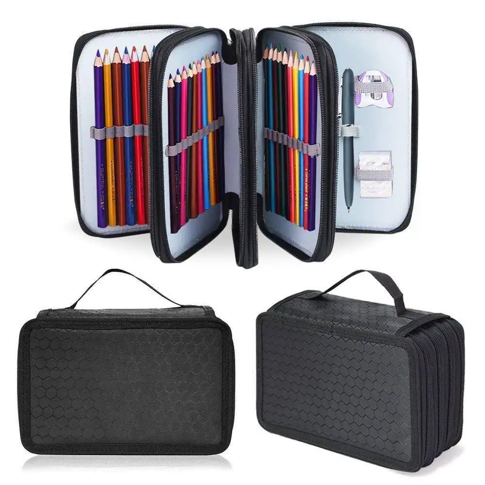 4 Lagen Grote Capaciteit Potlood Borstel Case Box Pen Bag Make-Up Organizer