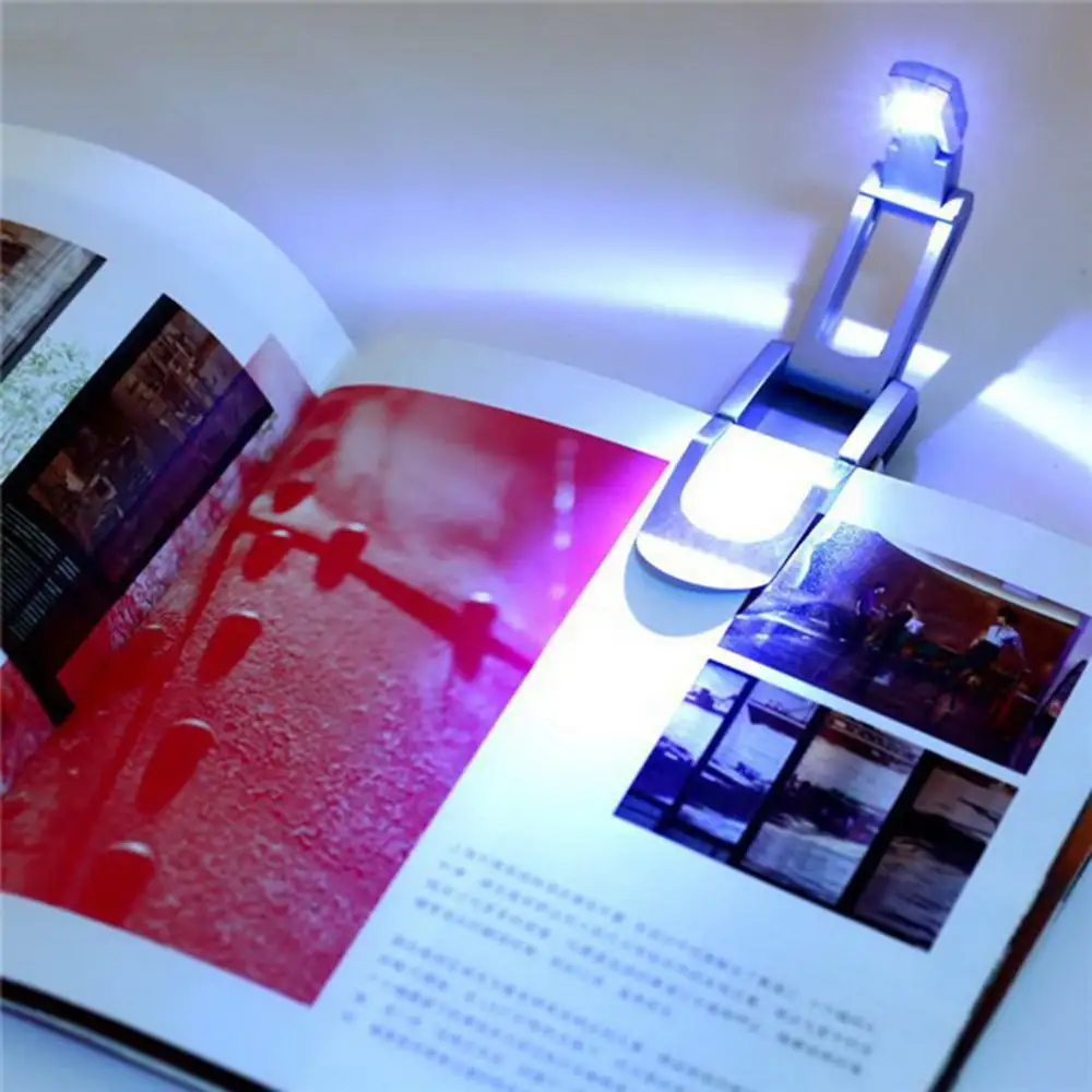 Feichome — Mini livre LED pliant, avec clips, éclairage LED