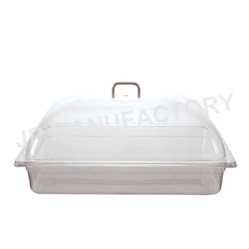 Hot sell Acrylic Clear Dome Rectangular cover/Full Size Pan Lid with handle