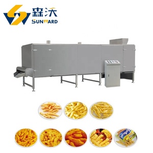Jinan Twin vít đùn 200 sản lượng kg/giờ Snack thực phẩm chiên cheetos/kurkure/niknak dây chuyền sản xuất/Fryer máy - Product Image 3