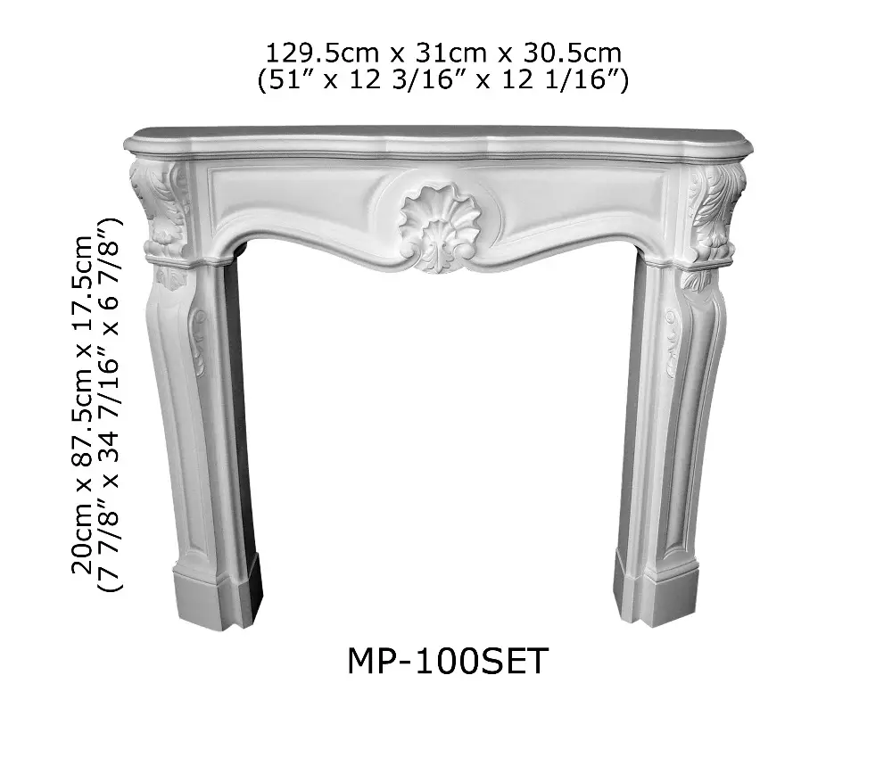 Poliestireno de alta qualidade bela janela de pu decorativa surround/lareira de mármore