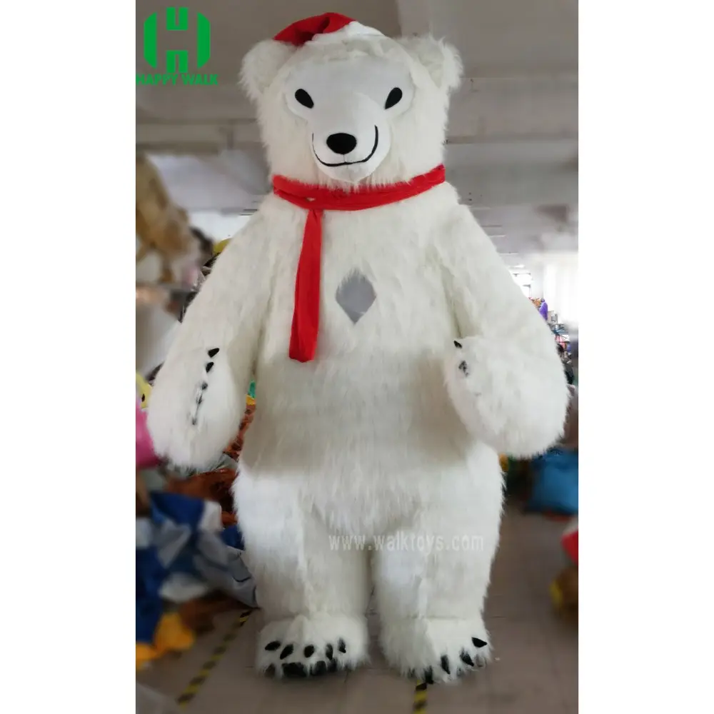 3 meter white big plush inflatable christmas polar bear costume for adult