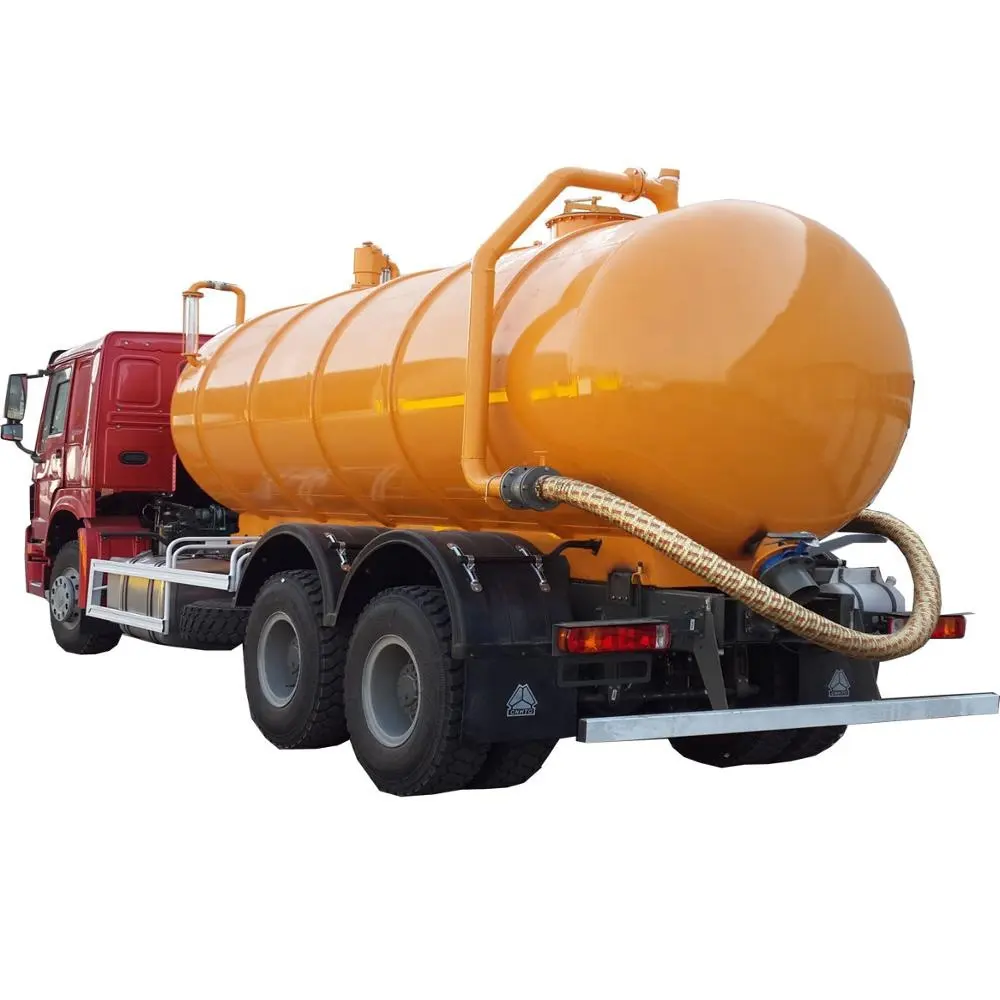 HOWO 6x4 Widely used manual transmission Sewage cleaning jetting suction truck vacuum suction tanker drainage truck hot sale