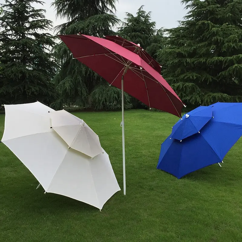 Dzlst — parapluie de plage à double couche robuste et robuste, inclinaison, protection contre le soleil et la pluie, pour le jardin en extérieur
