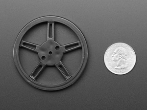 Smart Robot Car Wheel for FEETECH FS90R Micro Servo, 60*8mm, Mounted on an FS90R Micro Servo. - Product Image 5