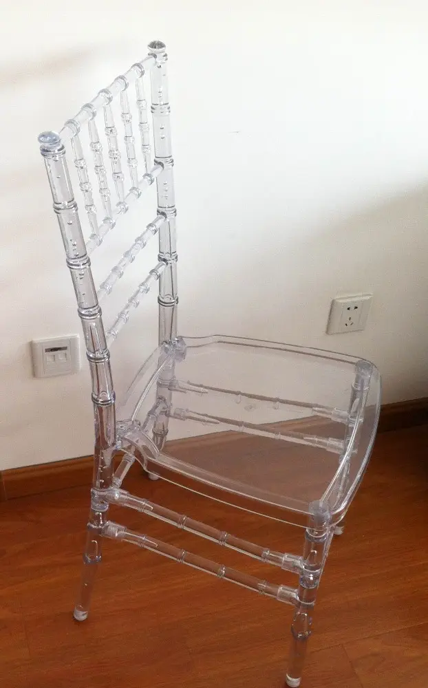 Durevole chiaro/trasparente in plastica per esterni/resina tiffany/chiavari vendita sedie