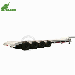 中国4轴60-80吨鹅颈液压坡道平层甲板低底拖车带电动双速千斤顶 - Product Image 3