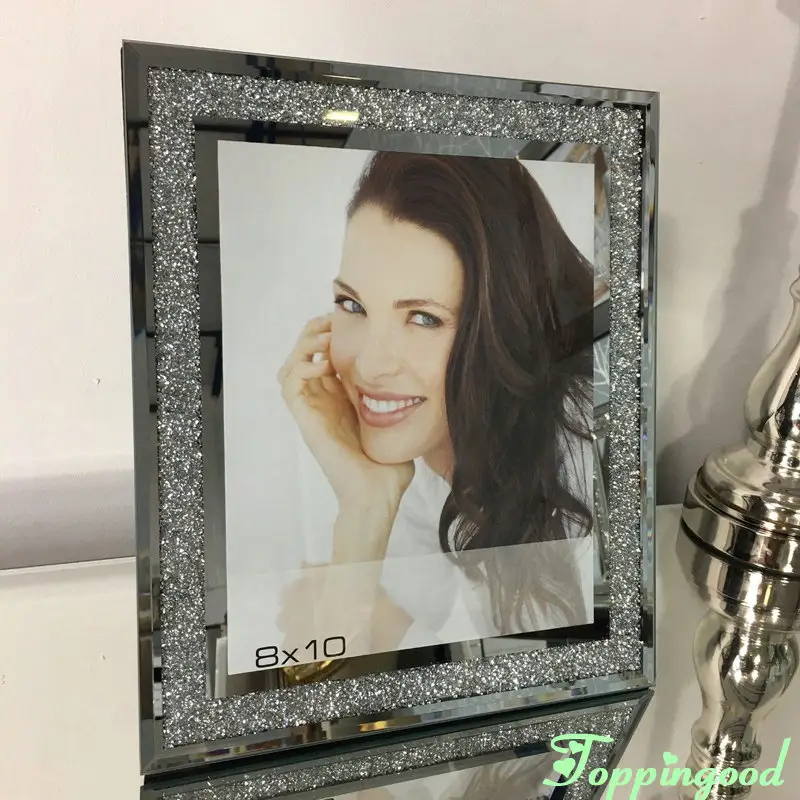 Diamante Riempito Immagine di Vetro Photo Frame Per La Cerimonia Nuziale Souvenir Regalo