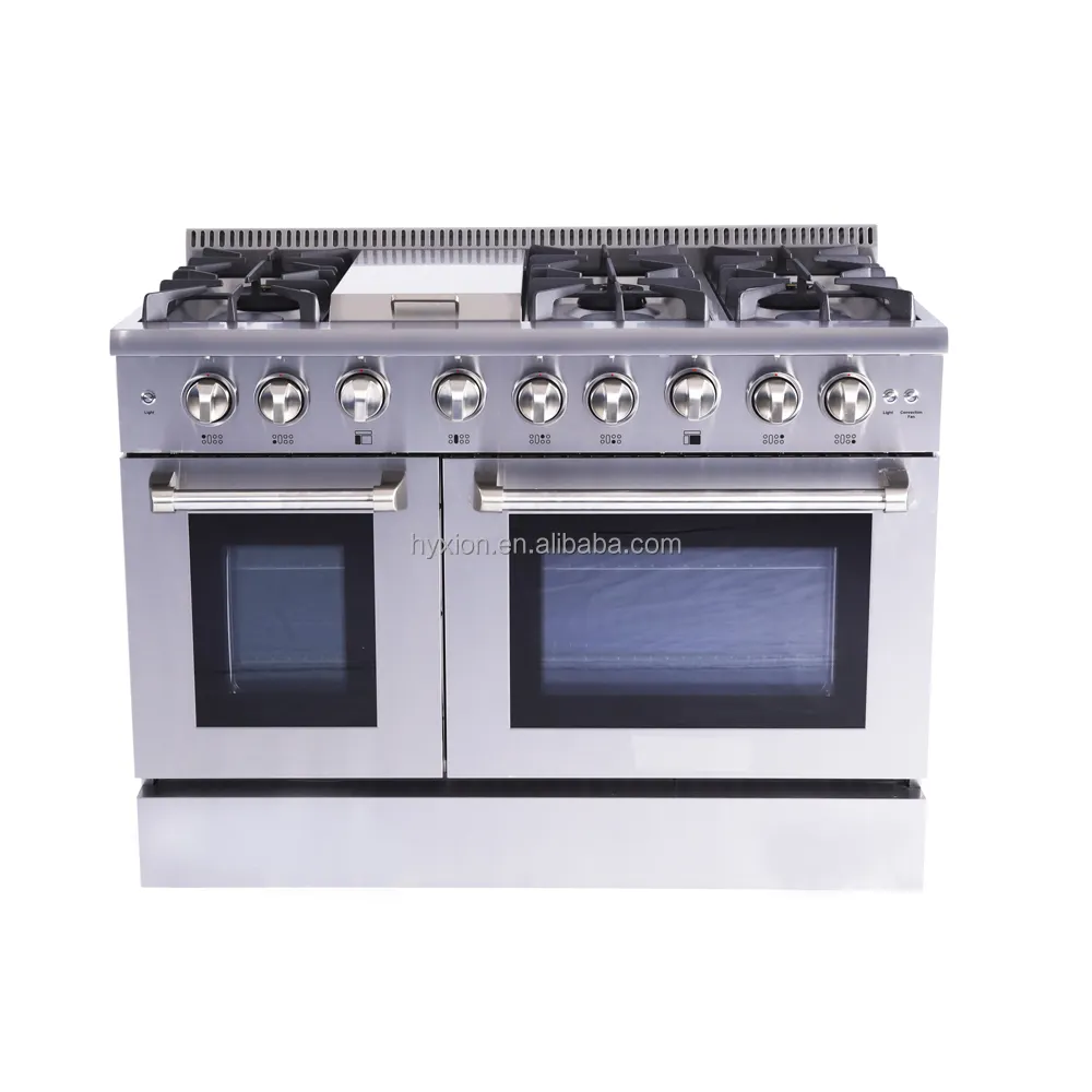 High End 48 Zoll Gasherd Pro Serie Kochherd mit Backofen