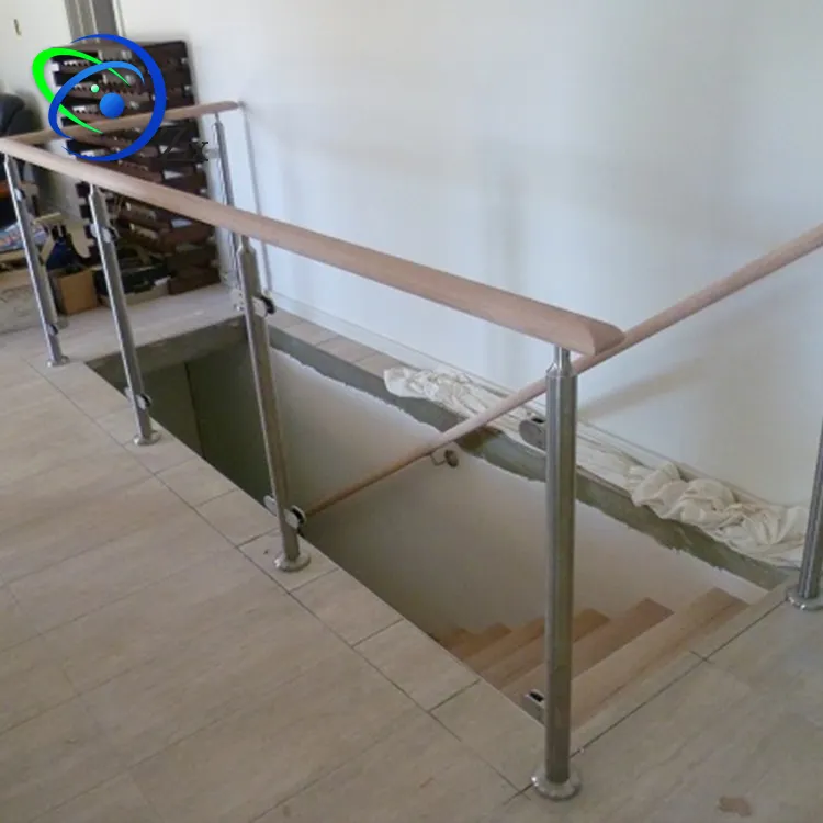 Mancha em aço inoxidável para ambientes internos, apoio para escada, para vidro