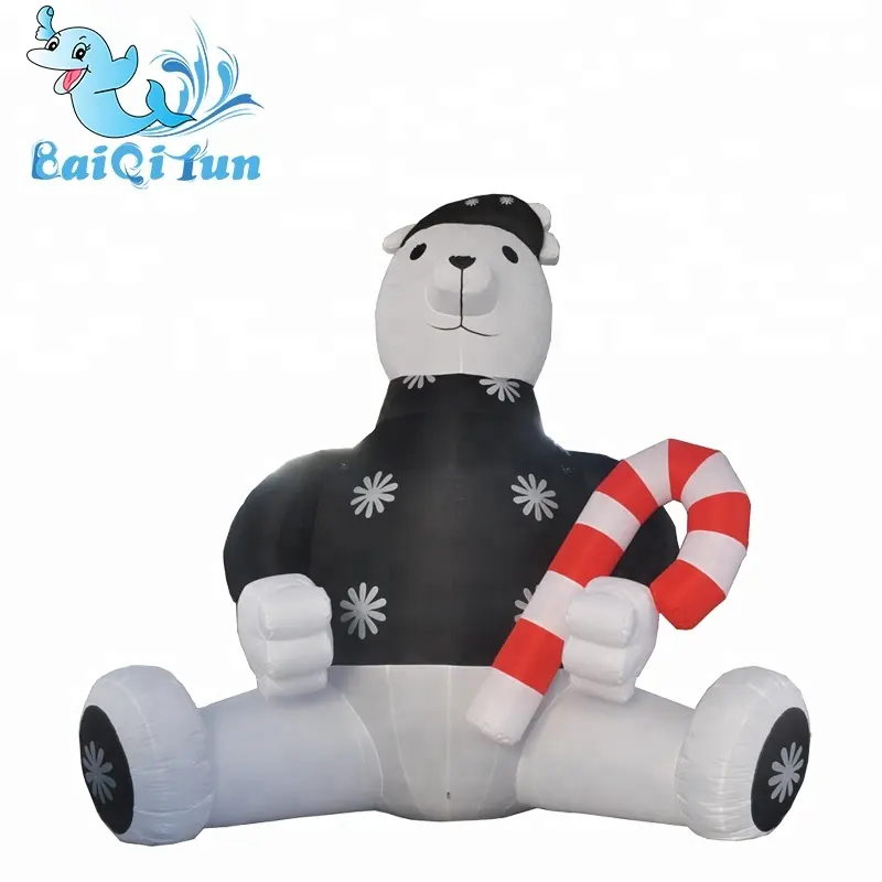 New outdoor Christmas inflatable bear, funny christmas cartoons, Christmas inflatable cartoon for adervtising