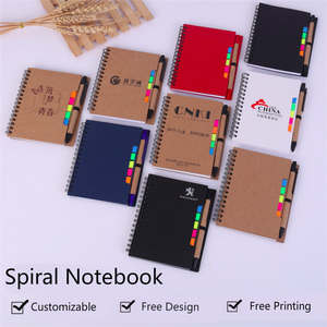 Cuaderno A5 A6 de papel Kraft en espiral con bolígrafo, notas adhesivas, marcador, banderas de pestañas de colores, tapa dura, Logo personalizado, cuaderno de notas de bolsillo - Product Image 6