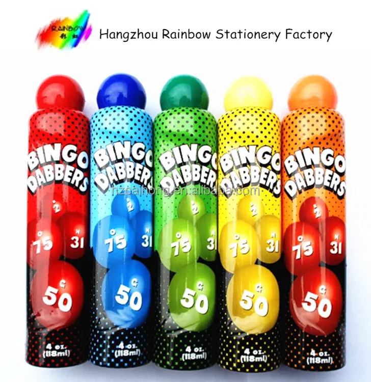 Custom Bingo Daubers 4Oz Grote Capaciteit Bingo Benodigdheden Groothandel Neon Glitter Bingo Daubers Glitter