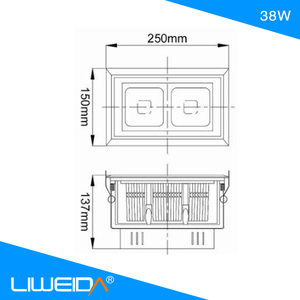 พลังงานสูงนำแผงไฟเพดานลงแสง38วัตต์ SMD นำโคมไฟสี่เหลี่ยม - Product Image 6
