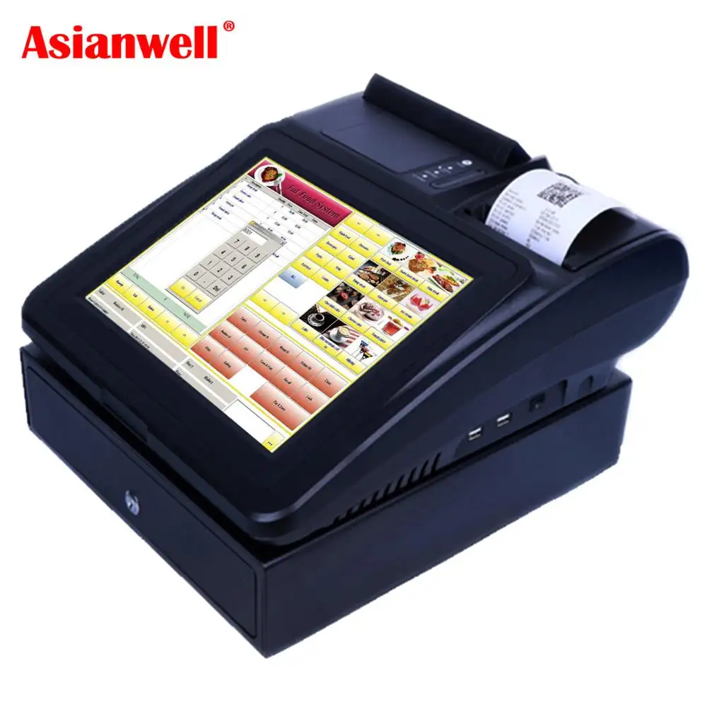 AW-I5 di tocco di Alta qualità 500gb hdd terminale pos sistemi 3g 12/17 pollici touch system/pos macchina/pos tutto in uno con stampante