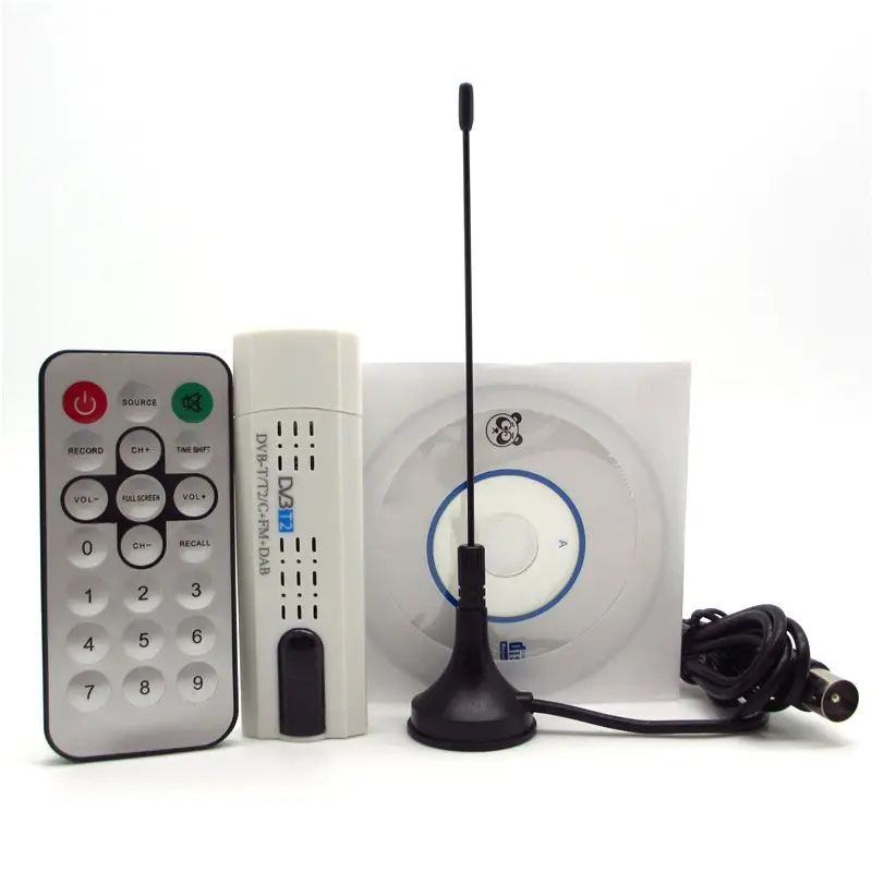 USB Digital Satellite DVB-T2 T DVB-C + FM + DAB + SDR HDTV Stick Tuner Satellite Empfänger mit Antenne Fernbedienung für Russland/EU