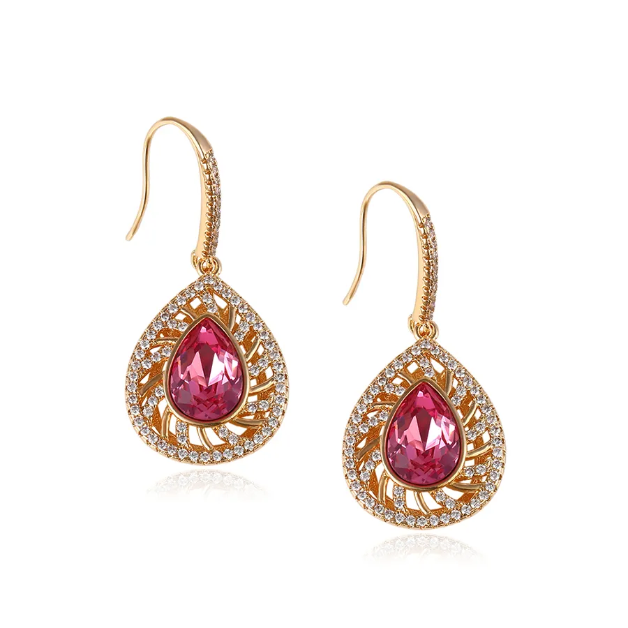 93731-dubai bijoux en or boucle d'oreille Cristaux cristal avenue boucles d'oreilles