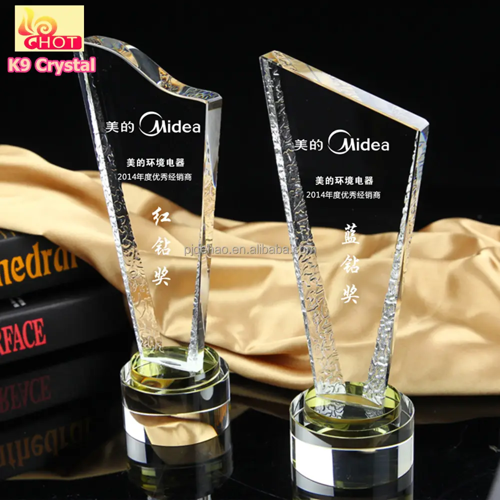 Prêmio o Troféu de Cristal Presentes Da Lembrança única com Logos Gravura K9