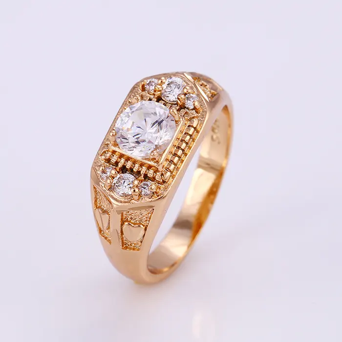 12028 Hot sales popular18k gold color diamond ring for boys