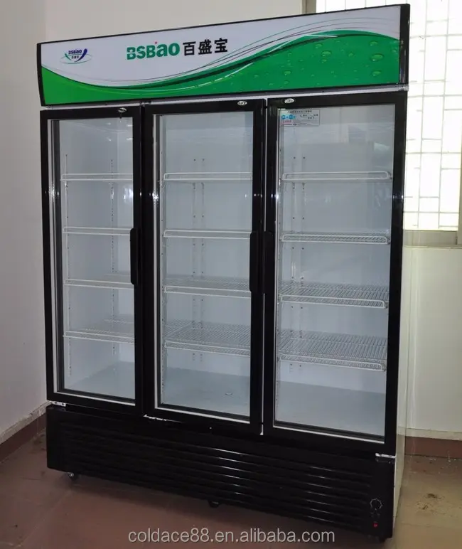 R304a Refrigerante In Posizione Verticale Porta di Vetro di Bevande Chiller/dispositivo di Raffreddamento di Visualizzazione