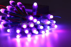 Modul Dot Matriks Led 12Mm WS2801 Rgb, Bentuk Bulat 50 Buah A String 5V Tahan Air IP68 Warna Penuh - Product Image 2