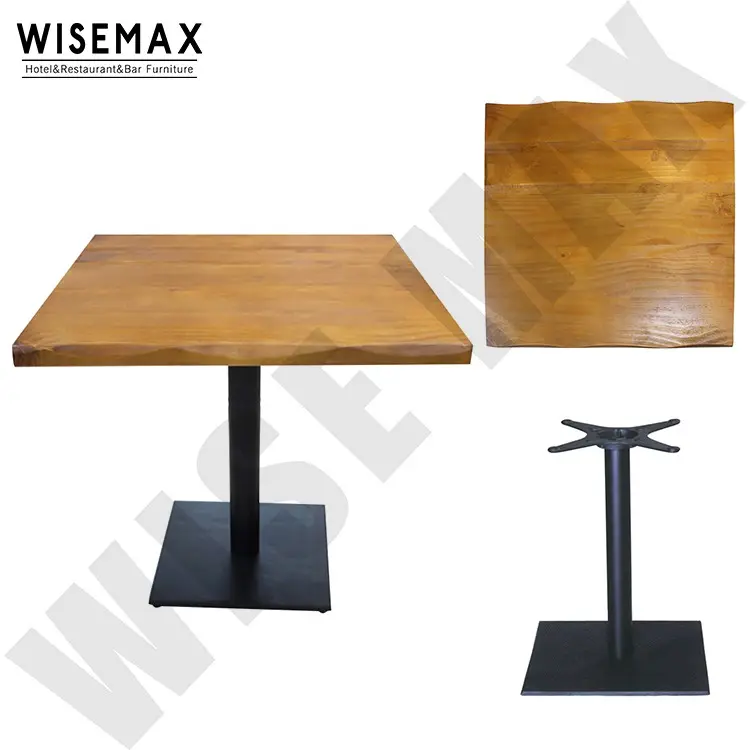 Muebles de mesa de estilo antiguo para restaurante, madera de roble macizo, 40mm de espesor, mesa de comedor