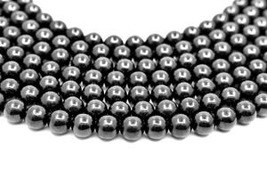 天然滑らかなチャーム宝石用宝石ジェット4mm 6mm <span class=keywords><strong>8mm</strong></span> 10mm 12mmストーンルースビーズ翡翠ブレスレットネックレスジュエリー作り用