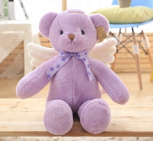 プロモーション低MOQファッションプリティぬいぐるみエンジェルベアおもちゃOEMカスタムロゴぬいぐるみ妖精テディベア翼付き
