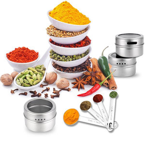 不锈钢磁性容器多用途香料锡架完美厨房储物6件套不粘涂层 - Product Image 3