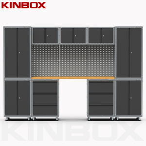 Kinbox 13件工作台工具箱/推车/手推车车库工具柜悬挂工具箱带工具架车间车库储物 - Product Image 3