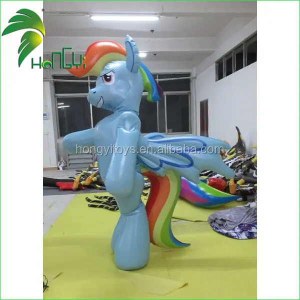 2.3mH arcobaleno Gonfiabile cavallo vestito, gonfiabile animale cavallo del pvc costume