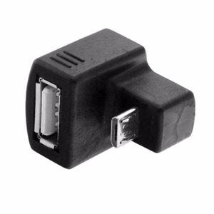 180 度向下直角微型 <span class=keywords><strong>USB</strong></span> OTG 到 <span class=keywords><strong>USB</strong></span> 2.0 女性扩展适配器，用于手机和平板电脑