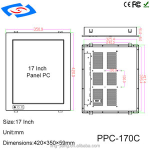 Tela sensível ao toque Painel PC 17 "Industrial Tablet pc i7 CPU 2xLAN RJ45 4x USB 4 * COM RS485 RS232 Tudo em um computador pc