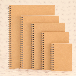 Custom All Size A6 A7 Kraft Paper Printed Pocket Sketchbook Journal Student Note Book <strong>Memo</strong> <strong>Notepad</strong> Retro Spiral Coil <strong>Notebook</strong> - Product Image 2