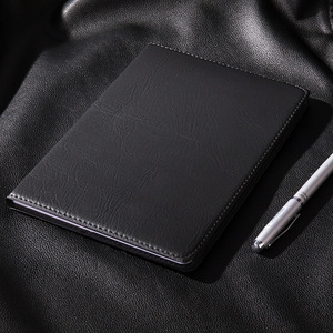 PU Leather Portfolio Closed Business Binder Black Plain Notebook Luxury <strong>Folders</strong> Blank Journal Diary Paper Cardboard Cover Notes