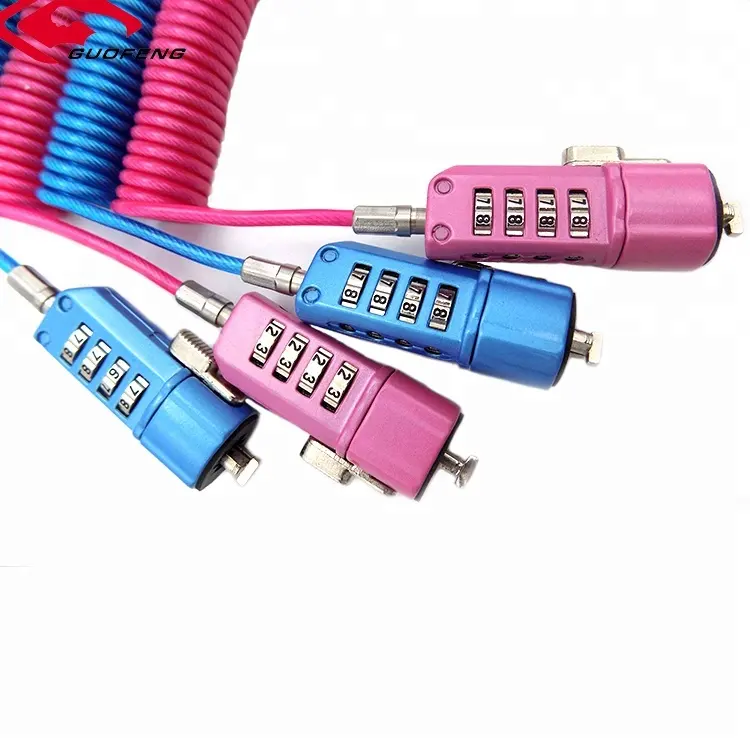 Colorful Factory Wholesale Spring Cable Combination Digits USB Laptop Lock