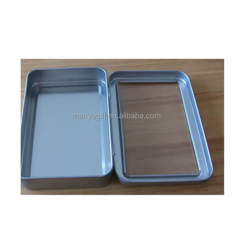 Boîte en fer blanc vide rectangle avec fenêtre avec certificats CE et ISO9001