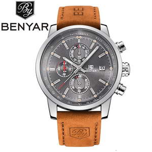 <span class=keywords><strong>BENYAR</strong></span> 5102 时尚计时码表男士手表顶级品牌奢华石英手表 Reloj Hombre 钟表男小时 relogio Masculino
